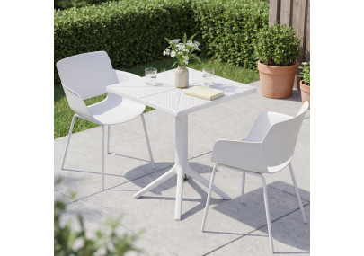 Ensemble de mobilier de jardin Norva avec 2 chaises blanc