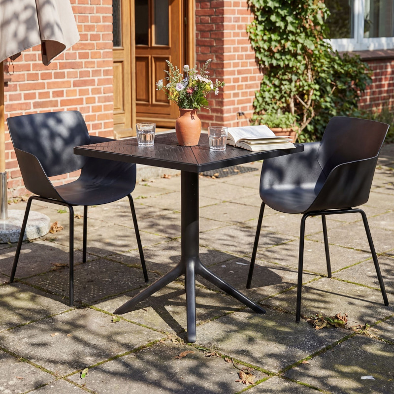 Ensemble de mobilier de jardin Norva avec 2 chaises noir