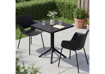 Ensemble de mobilier de jardin Norva avec 2 chaises noir