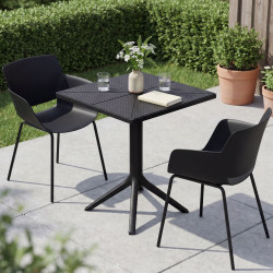 Ensemble de mobilier de jardin Norva avec 2 chaises noir