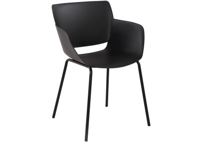 Ensemble de mobilier de jardin Norva avec 4 chaises noir