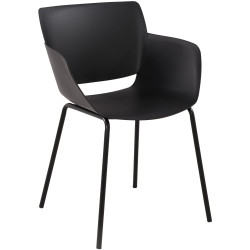 Ensemble de mobilier de jardin Norva avec 4 chaises noir
