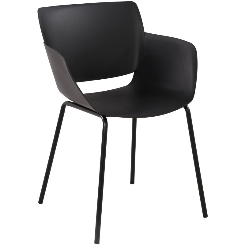 Ensemble de mobilier de jardin Norva avec 4 chaises noir