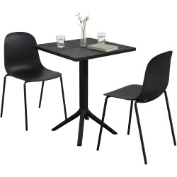Ensemble de mobilier de jardin Nerra avec 2 chaises noir