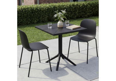 Ensemble de mobilier de jardin Nerra avec 2 chaises noir