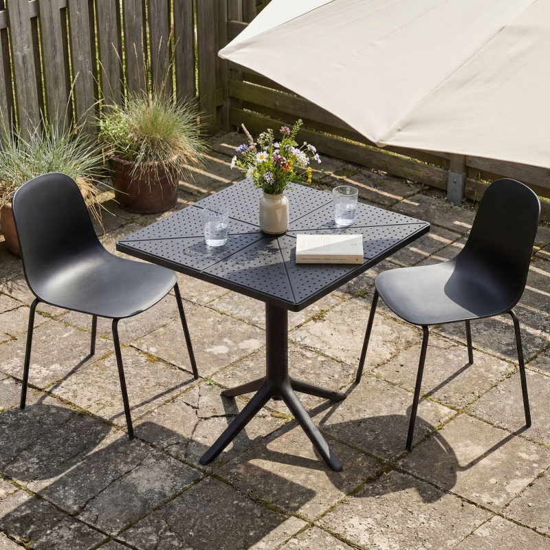 Ensemble de mobilier de jardin Nerra avec 2 chaises noir