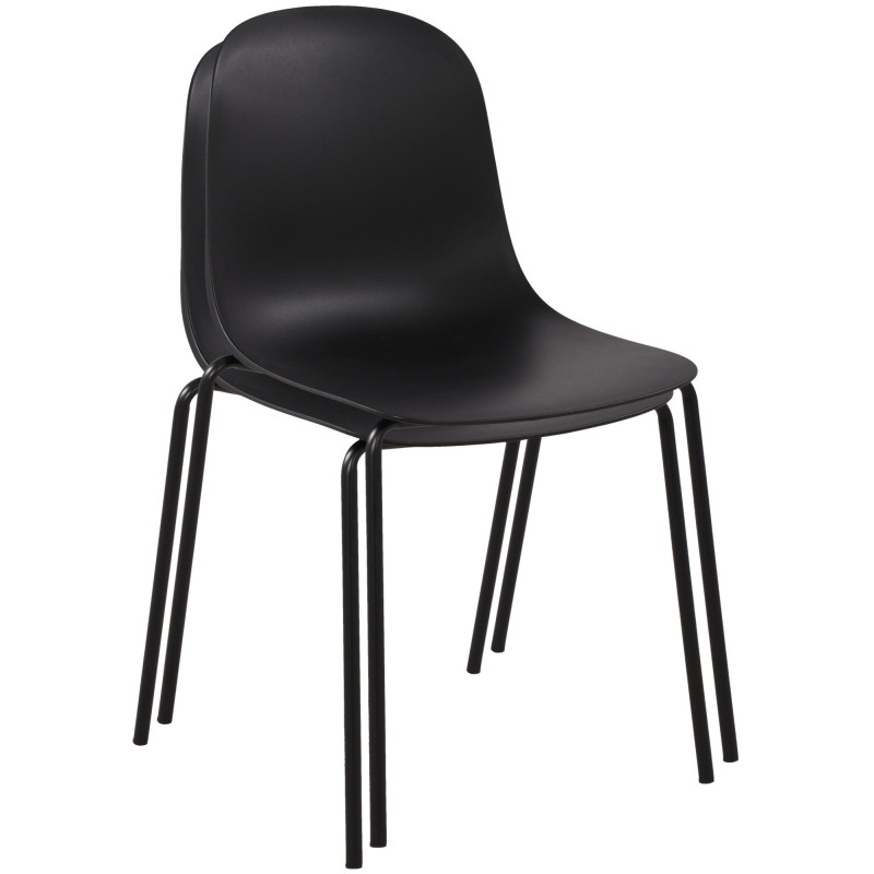 Ensemble de mobilier de jardin Nerra avec 2 chaises noir