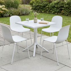 Ensemble de mobilier de jardin Nerra avec 4 chaises blanc