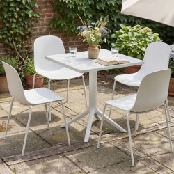 Ensemble de mobilier de jardin Nerra avec 4 chaises blanc