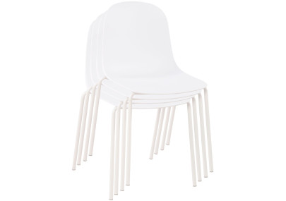Ensemble de mobilier de jardin Nerra avec 4 chaises blanc