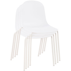 Ensemble de mobilier de jardin Nerra avec 4 chaises blanc