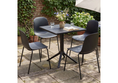 Ensemble de mobilier de jardin Nerra avec 4 chaises noir