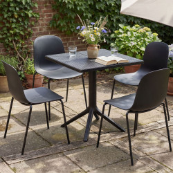 Ensemble de mobilier de jardin Nerra avec 4 chaises noir