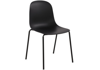 Ensemble de mobilier de jardin Nerra avec 4 chaises noir