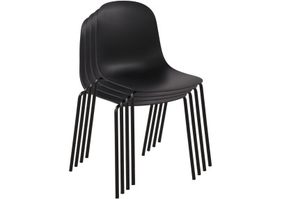 Ensemble de mobilier de jardin Nerra avec 4 chaises noir
