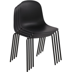 Ensemble de mobilier de jardin Nerra avec 4 chaises noir