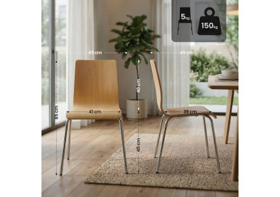 Ensemble de 4 chaises visiteurs Gahanna nature