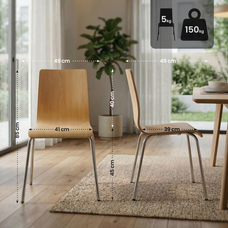 Ensemble de 4 chaises visiteurs Gahanna nature