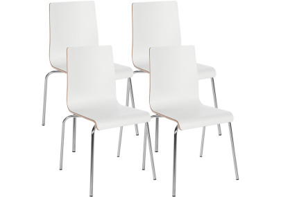 Ensemble de 4 chaises visiteurs Gahanna blanc