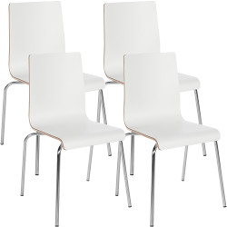 Ensemble de 4 chaises visiteurs Gahanna blanc