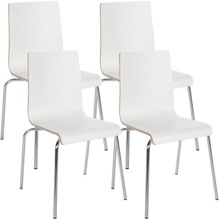 Ensemble de 4 chaises visiteurs Gahanna blanc