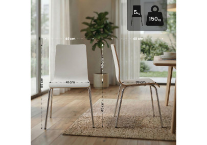 Ensemble de 4 chaises visiteurs Gahanna blanc