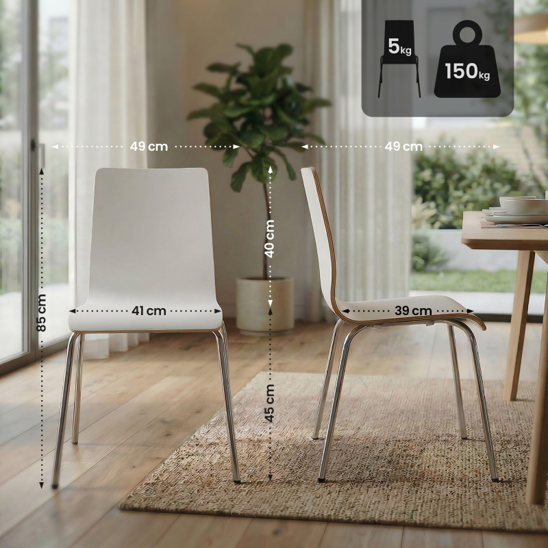 Ensemble de 4 chaises visiteurs Gahanna blanc
