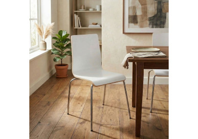 Ensemble de 4 chaises visiteurs Gahanna blanc