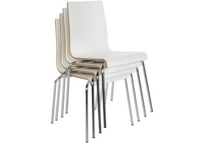 Ensemble de 4 chaises visiteurs Gahanna blanc