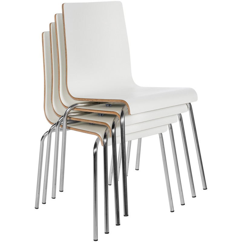 Ensemble de 4 chaises visiteurs Gahanna blanc