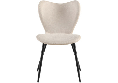 Ensemble de 2 chaises de salle à manger en tissu Maika crème