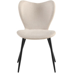 Ensemble de 2 chaises de salle à manger en tissu Maika crème