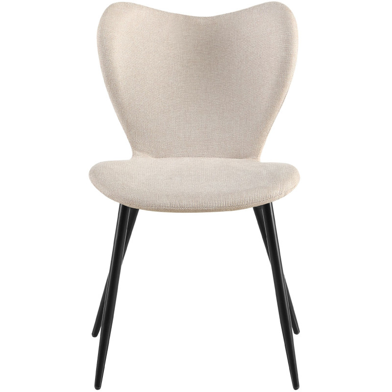 Ensemble de 2 chaises de salle à manger en tissu Maika crème