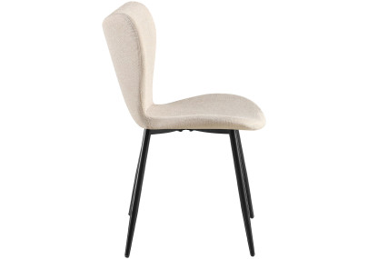 Ensemble de 2 chaises de salle à manger en tissu Maika crème