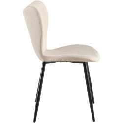 Ensemble de 2 chaises de salle à manger en tissu Maika crème