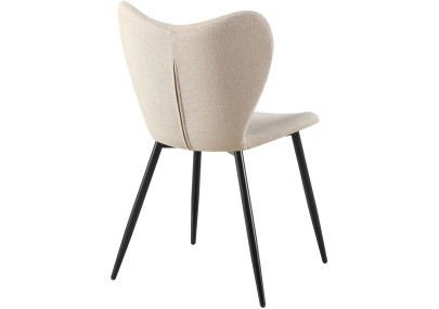 Ensemble de 2 chaises de salle à manger en tissu Maika crème