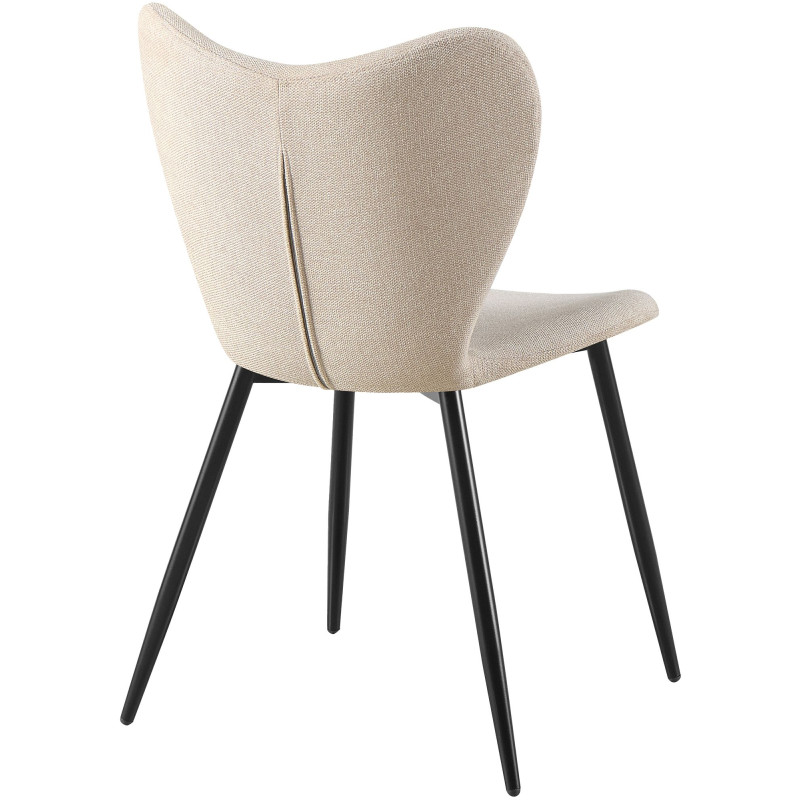 Ensemble de 2 chaises de salle à manger en tissu Maika crème