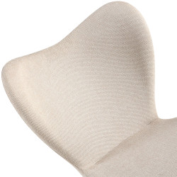 Ensemble de 2 chaises de salle à manger en tissu Maika crème