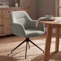 Ensemble de 2 chaises de salle à manger Merlinda en tissu Teddy gris