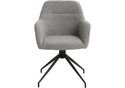 Ensemble de 2 chaises de salle à manger Merlinda en tissu Teddy gris