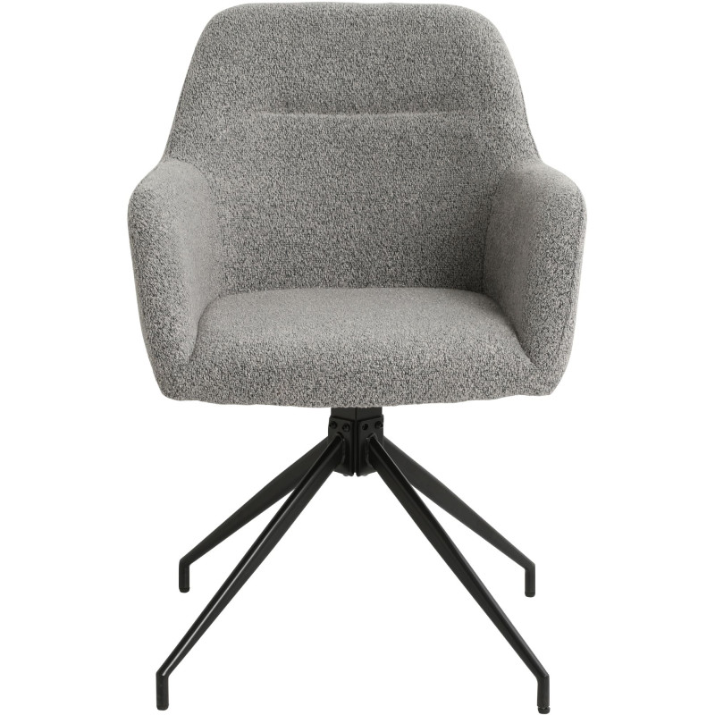 Ensemble de 2 chaises de salle à manger Merlinda en tissu Teddy gris