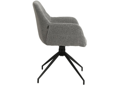 Ensemble de 2 chaises de salle à manger Merlinda en tissu Teddy gris