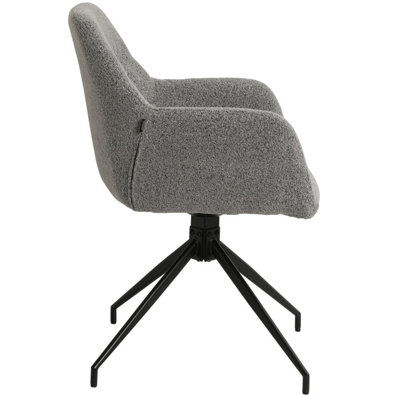 Ensemble de 2 chaises de salle à manger Merlinda en tissu Teddy gris