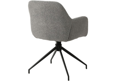 Ensemble de 2 chaises de salle à manger Merlinda en tissu Teddy gris