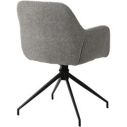 Ensemble de 2 chaises de salle à manger Merlinda en tissu Teddy gris