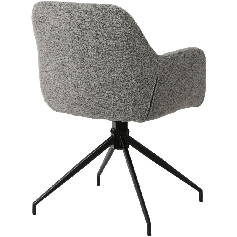 Ensemble de 2 chaises de salle à manger Merlinda en tissu Teddy gris