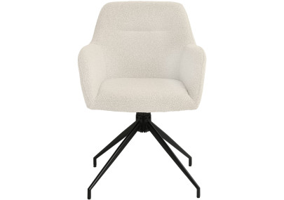 Ensemble de 2 chaises de salle à manger Merlinda en tissu Teddy crème