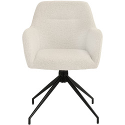 Ensemble de 2 chaises de salle à manger Merlinda en tissu Teddy crème