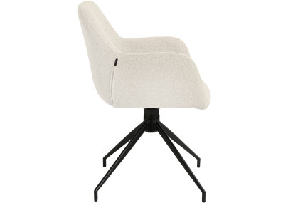 Ensemble de 2 chaises de salle à manger Merlinda en tissu Teddy crème