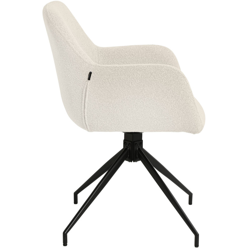 Ensemble de 2 chaises de salle à manger Merlinda en tissu Teddy crème